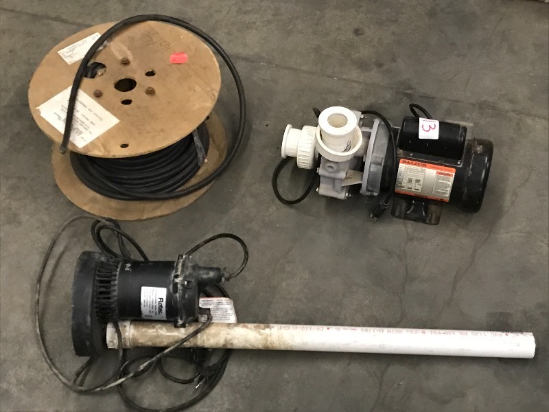 lot 13 image: FloTec Sump Pump, 13HP Electric Pump, Spool Of 164 Wire