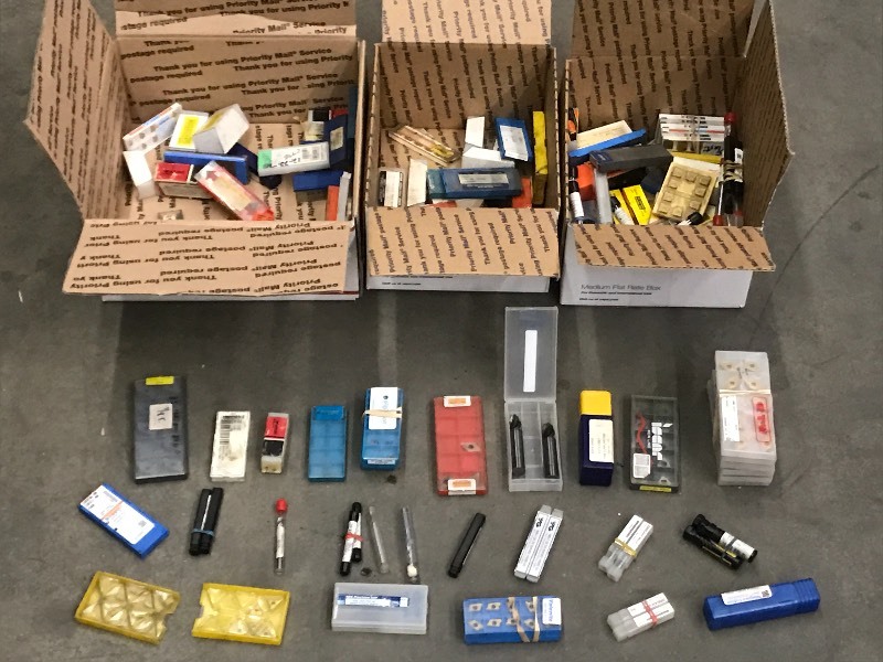 lot 38 image: (3) Boxes Of Milling  Tooling Bits & Etc