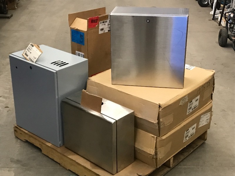 lot 45 image: Pallet Of Assorted Electrical Enclosures