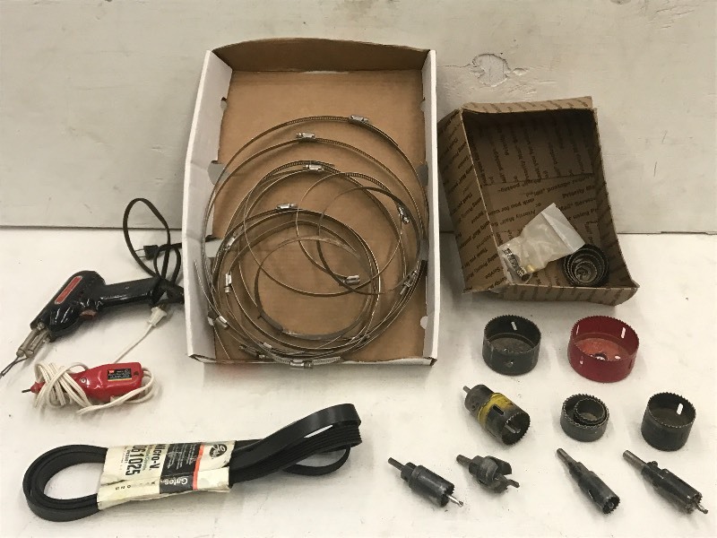 lot 17 image: Lot Of Assorted Hose Clamps, Hole-...