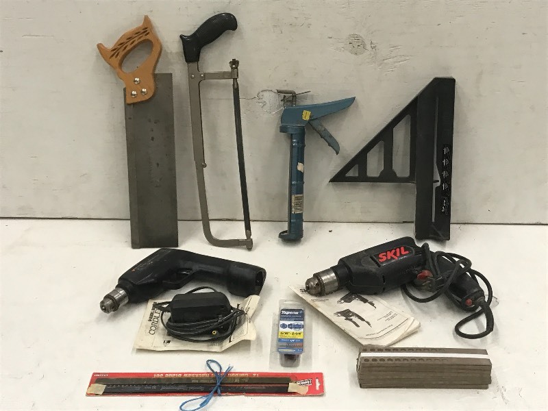 lot 20 image: Box Lot Of Electric Drills, Hand S...