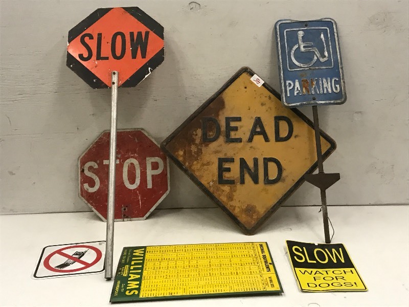 lot 45 image: Lot Of Assorted Vintage Tin Signs ...