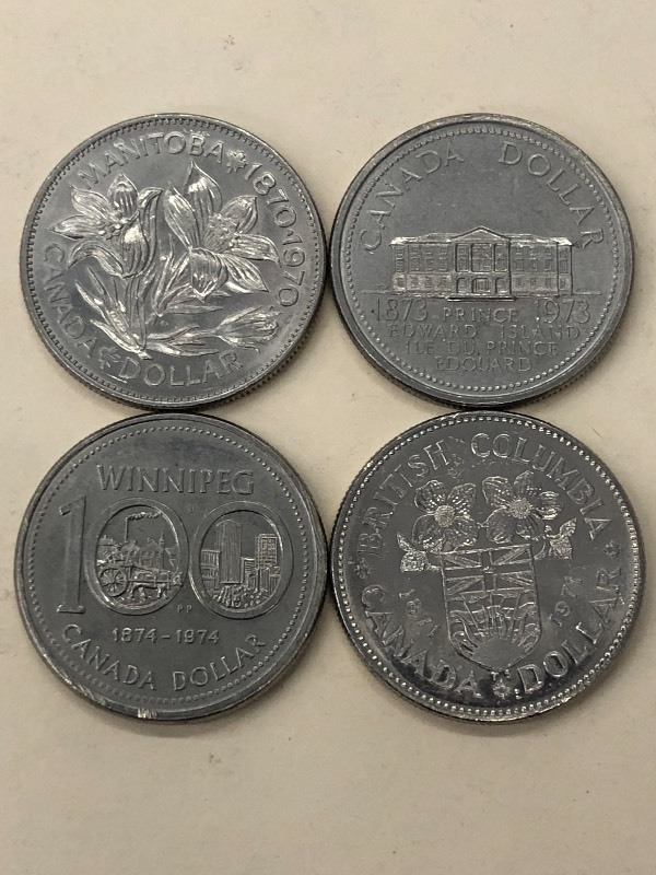 (4) Canadian Dollar Coins 1970  1...