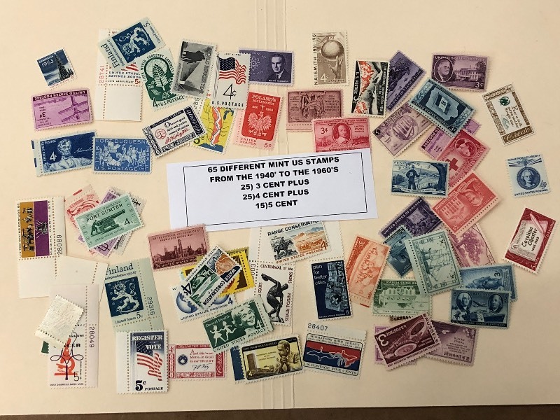 (65) Different Mint US Stamps, Incl...