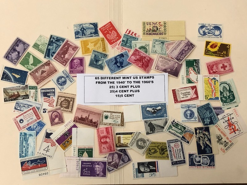 (65) Different Mint US Stamps, Incl...