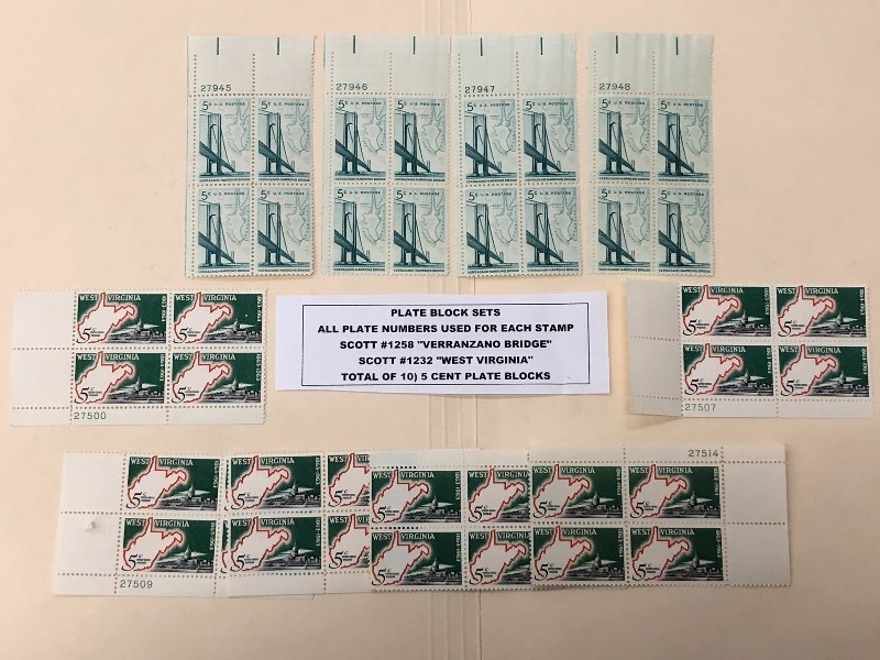 Plate Block Sets---All Plate Number...