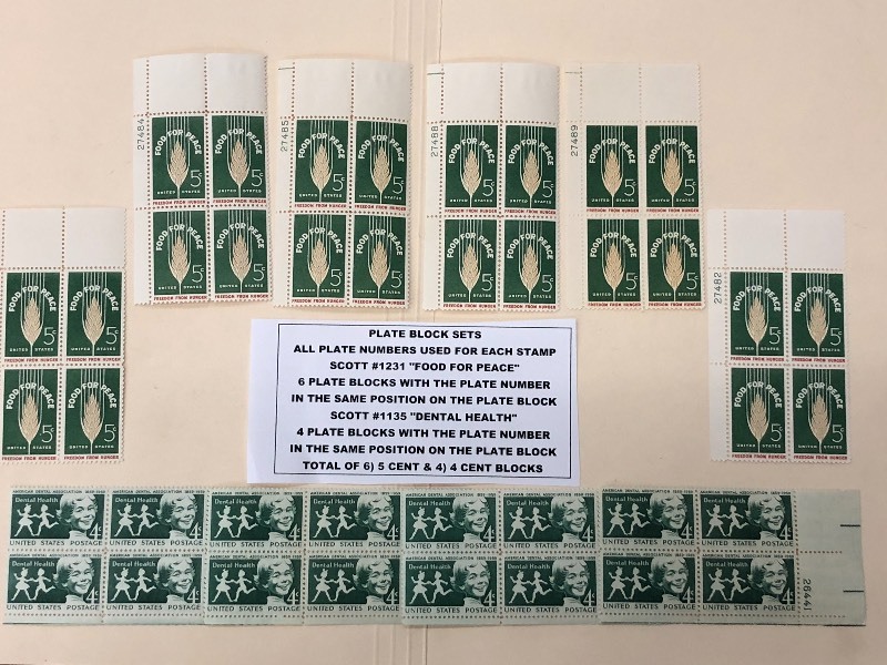 Plate Block Sets---All Plate Number...