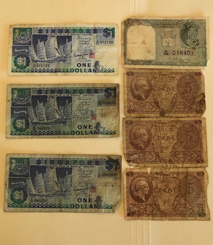 Vintage foreign currency (3) Singa...