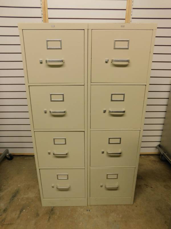 Two Tan Hon Four Drawer File Cabinets Medical Equipment 133 K Bid
