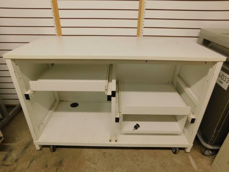 White Portable Medical Cart On Casters