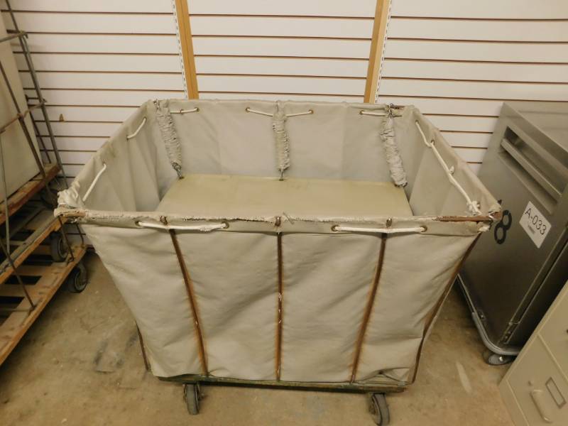 Canvas Laundry Cart Bin On Wheels