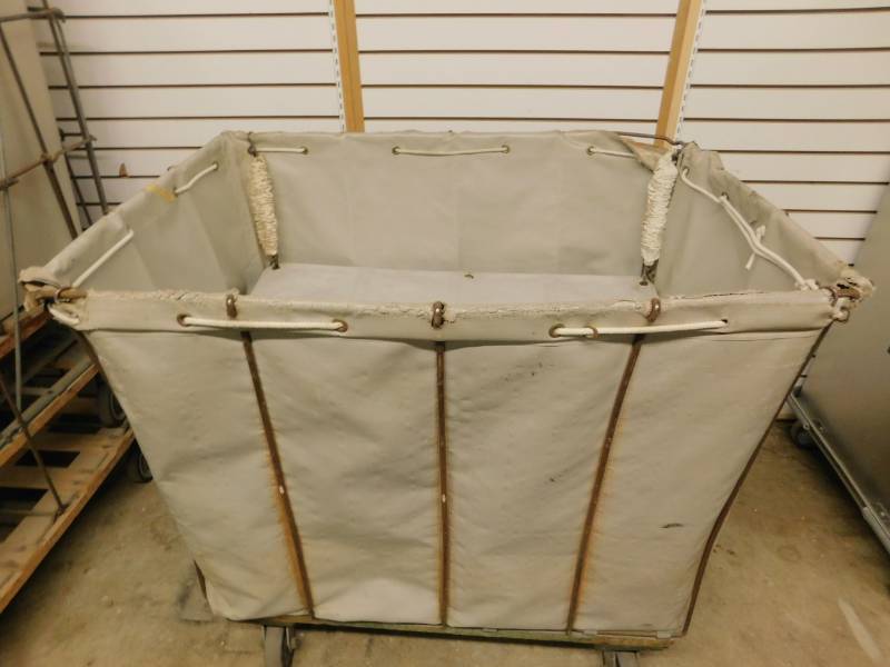 Canvas Laundry Cart Bin On Wheels