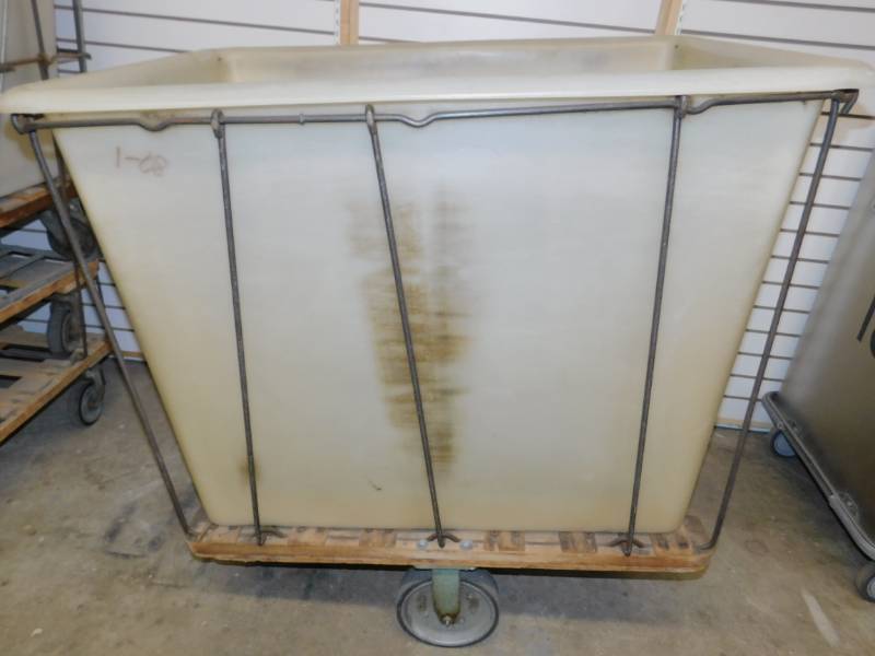 Hard Plastic Laundry Cart Bin On Wheels