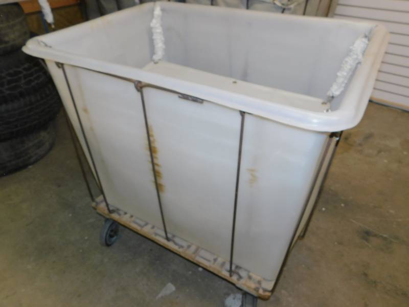 Hard Plastic Laundry Cart Bin On Wheels