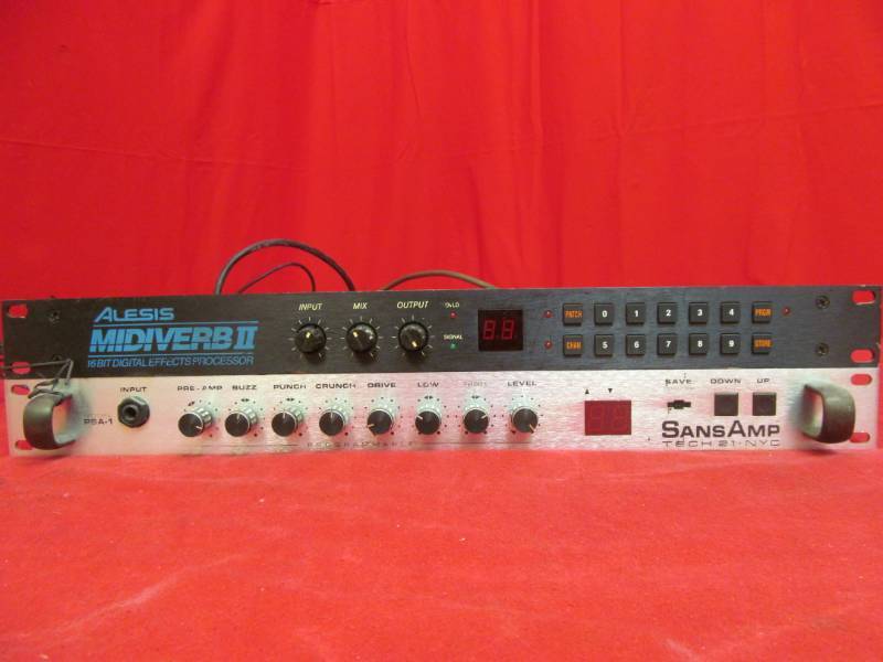 lot 45 image: Alesis Midiverb II 16 bit digital effects processor, Sans amp tech 21-NYC Serial # 85632)