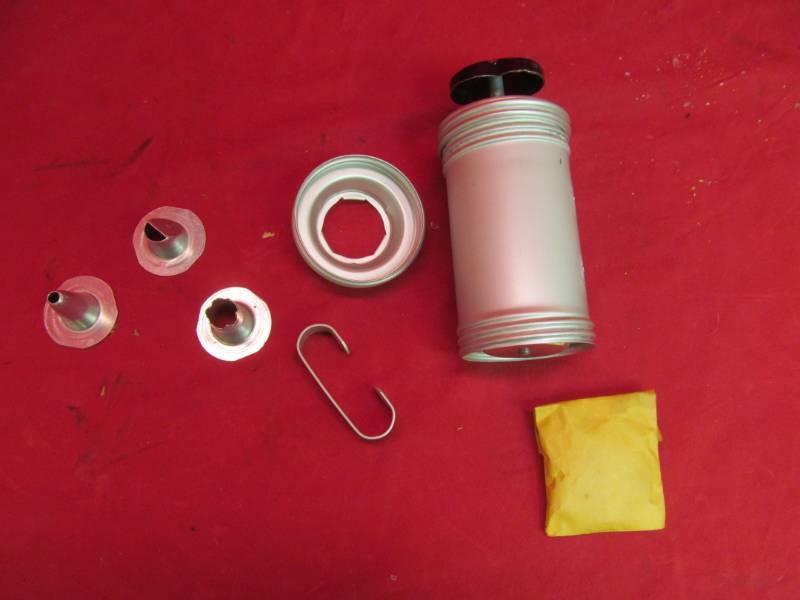lot 67 image: Vintage Mirro aluminum cookie press with attachments