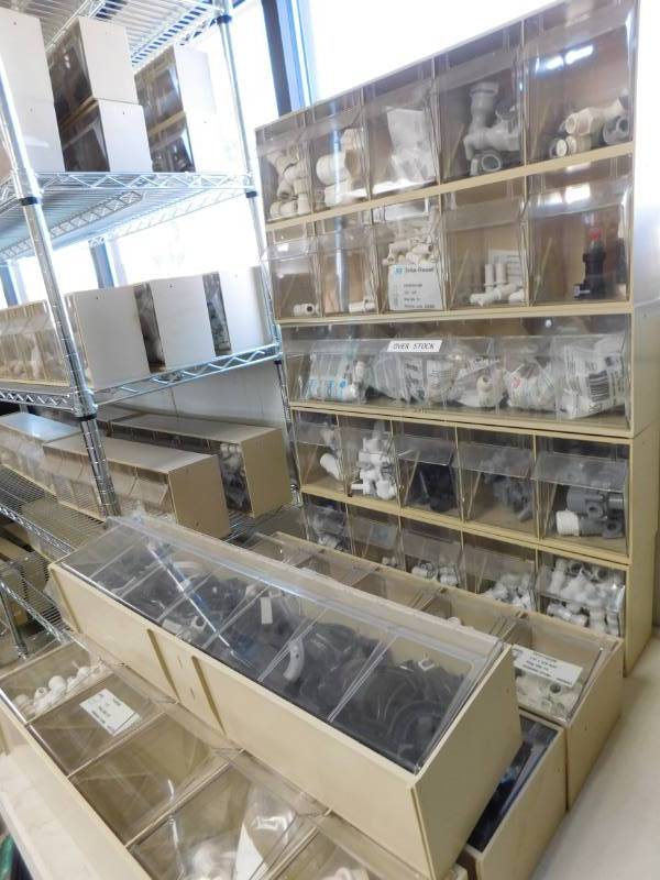 lot 18 image: Plastic Part Bins w Misc. John Guest Connectors #2