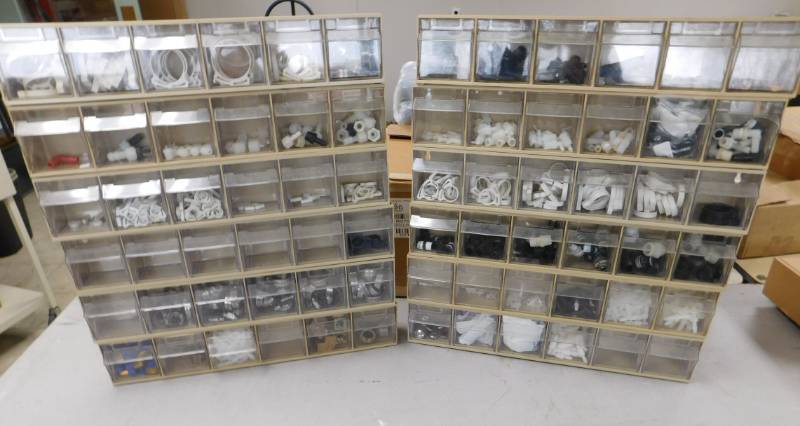 lot 42 image: Plastic Part Bins w Misc. John Guest Connectors #4