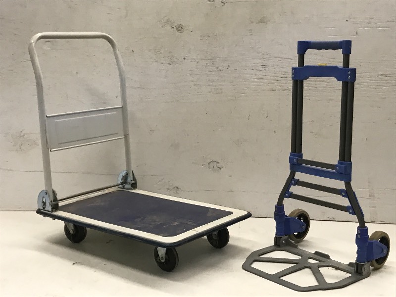 Lot Of (1) Fold Up Rolling Cart And...