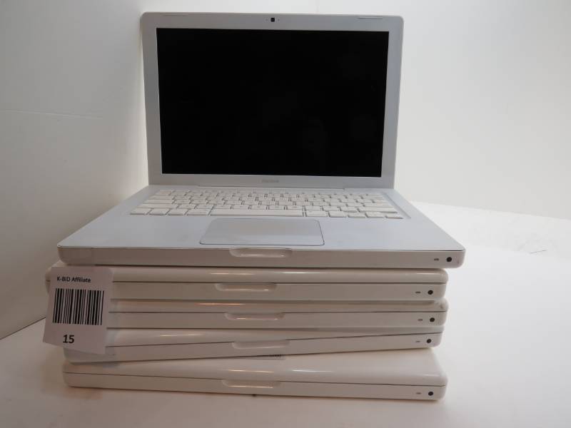 lot 15 image: Lot of 5 MacBook 2008 LapTop computers 2.10GHz processor