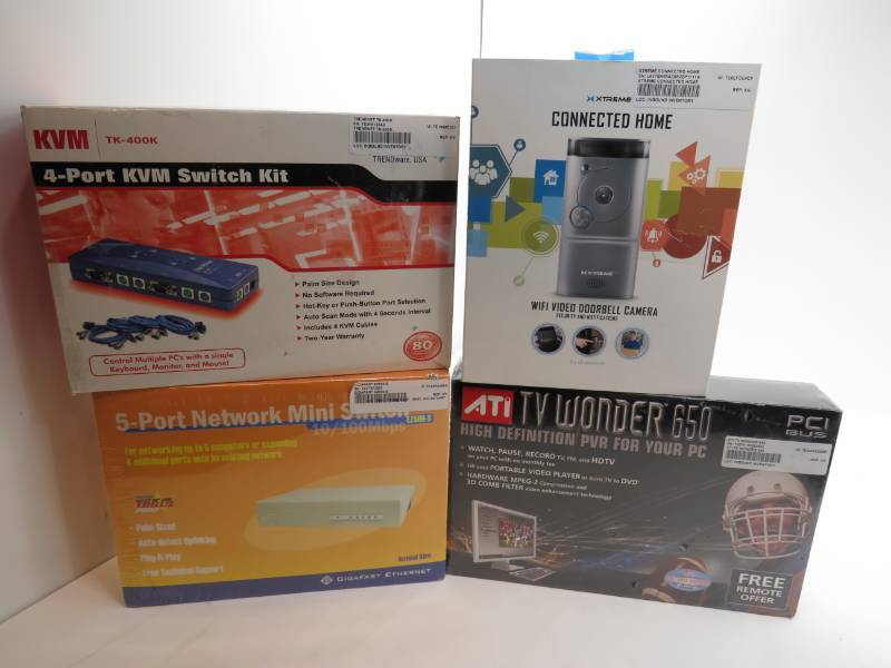 lot 2 image: Lot of misc electronics KVM switch to video door bell and more