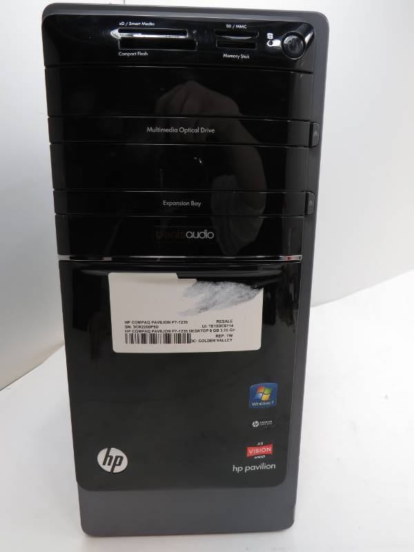 lot 27 image: HP Compaq Pavilioin P7-1235 Desktop computer