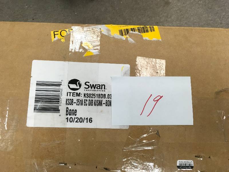 lot 19 image: Swan Drop In Kitchen Sink Bone not used