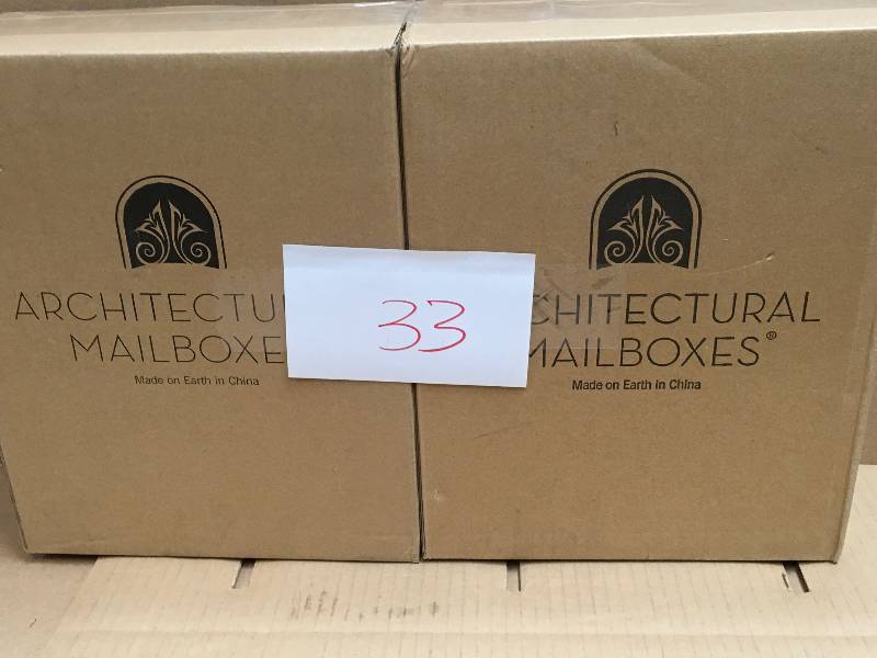 lot 33 image: LOT OF TWO Aspen Locking Wall Mount Mailbox Red not used
