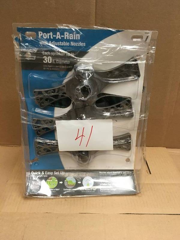 lot 41 image: Decorative Port-A-Rain with Adjustable Nozzle