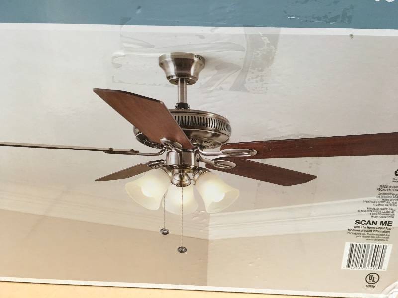 Hampton Bay Glendale 52 In Brushed Nickel Ceiling Fan 3