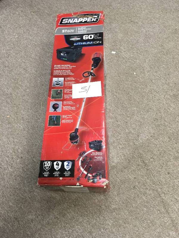 Snapper ST60V 60Volt String Trimmer with 2Ah Battery and Charger in