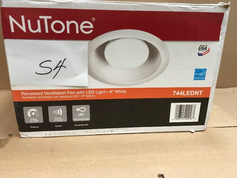 lot 54 image: NUTONE 70 CFM Recessed Ceiling Bathroom Exhaust Fan with LED Light, ENERGY STAR in good conditions