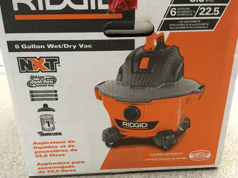 ridgid nxt 6 gallon shop vac