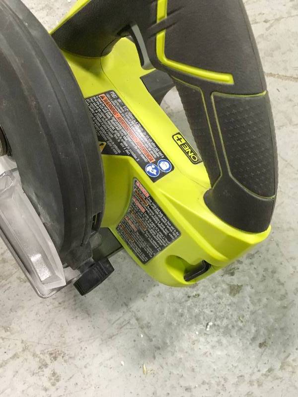 lot 91 image: Ryobi  18-Volt ONE 6-12 in. Cordless Circular Saw (Tool Only)  IN GOOD CONDITION used working