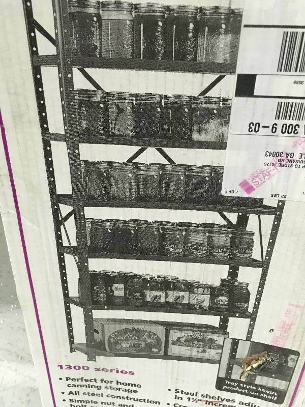 lot 94 image: Edsal 60 in. H x 30 in. W x 12 in. D Steel Canning Shelving Unit in Gray