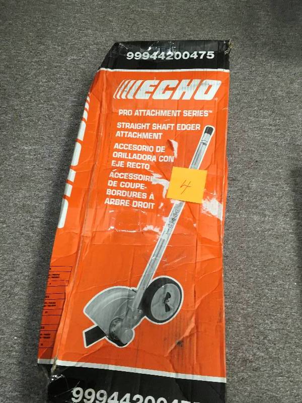 lot 4 image: ECHO 99944200475 Pas Power Head Straight Shaft Edger Attachment not used in good condition