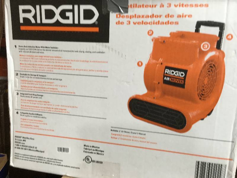 lot 6 image: RIDGID 1625 CFM Air Move in good condition