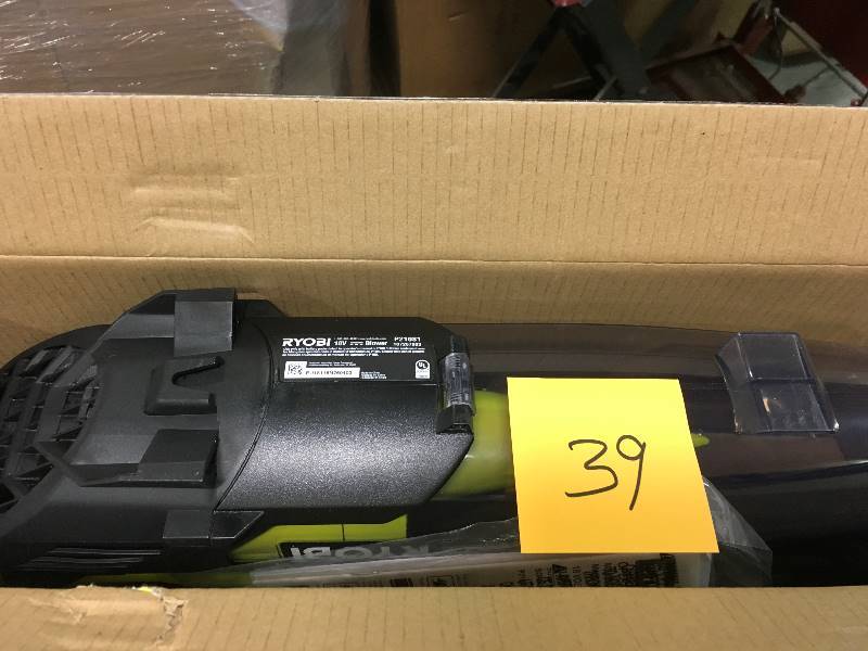lot 39 image: Ryobi ONE 100 MPH 280 CFM 18-Volt Lithium-Ion Cordless Jet Fan Leaf Blower Battery and Charger Not Included not used in good condition