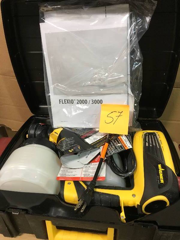 lot 57 image: Wagner Flexio 3000 Handheld HVLP Paint Sprayer used in good condition