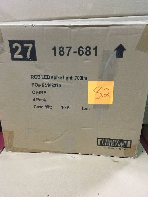 lot 82 image: BELL Weatherproof Portable LED Spike Light CASE OF 4 PACK not used in good condition