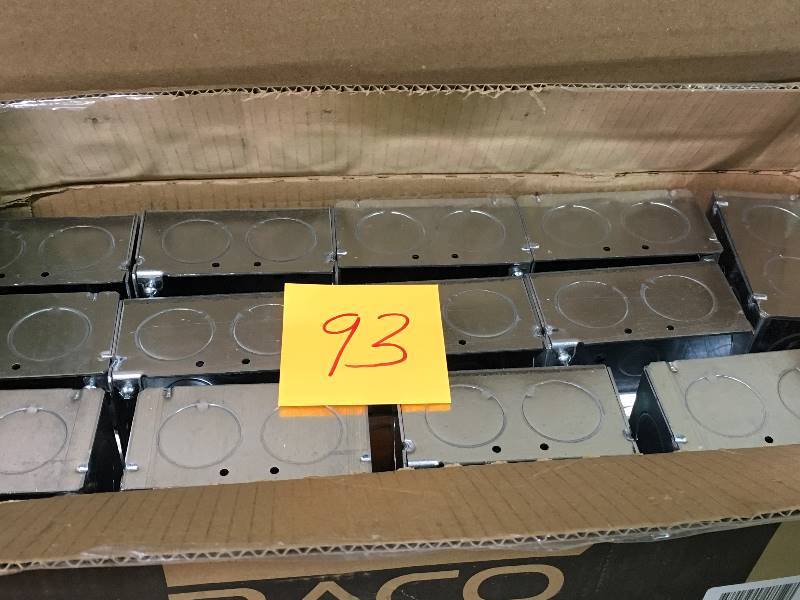lot 93 image: 4 IN. SQUARE WELDED BOXES - 2-18 IN. DEEP WITH CONDUIT KOS  QTY. 25 new