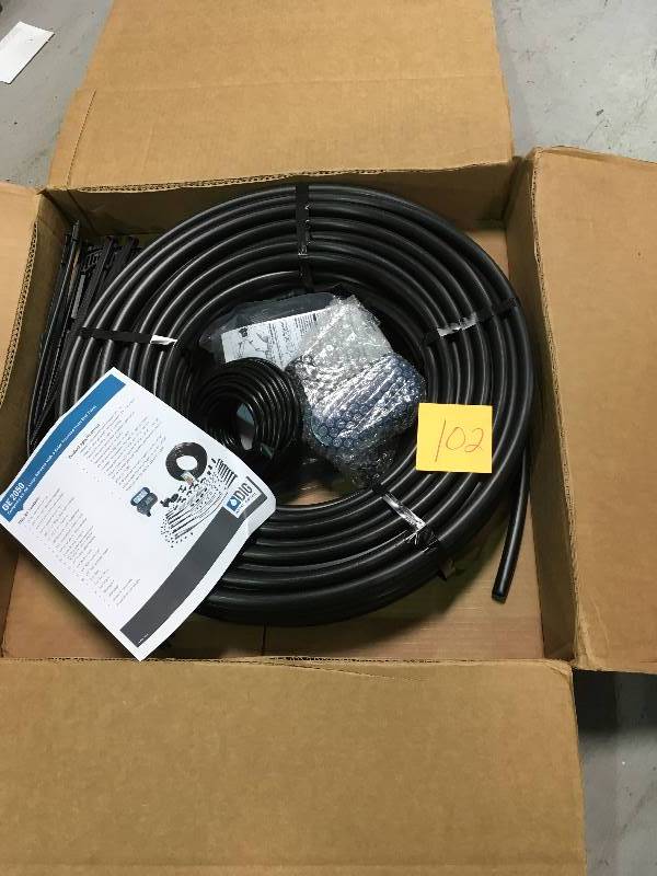lot 102 image: DIG Exclusive Drip Irrigation and Micro Sprinkler Kit with Waterproof Digital Solar Powered Hose End Timer (Tap Timer) not used in good condition