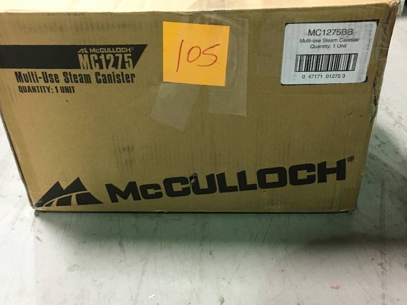 lot 105 image: McCulloch MC1275BB Multi Use Steam Canister in good condition