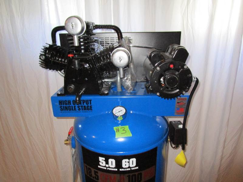 lot 3 image: Eagle 60 Gallon Upright Air Compressor