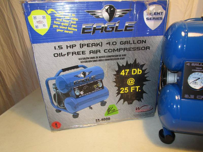 lot 6 image: Eagle Silent Series 4 Gallon Air Compressor