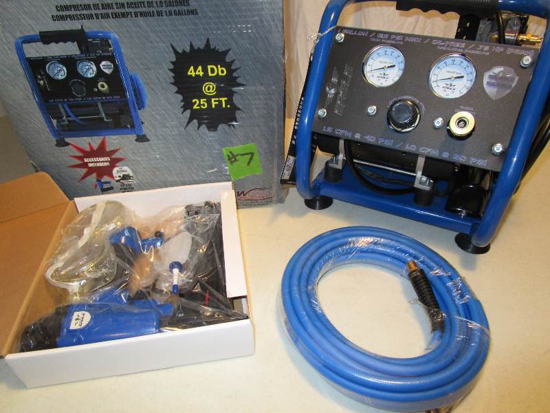 lot 7 image: Eagle Silent Series 1 Gallon Air Compressor Kit