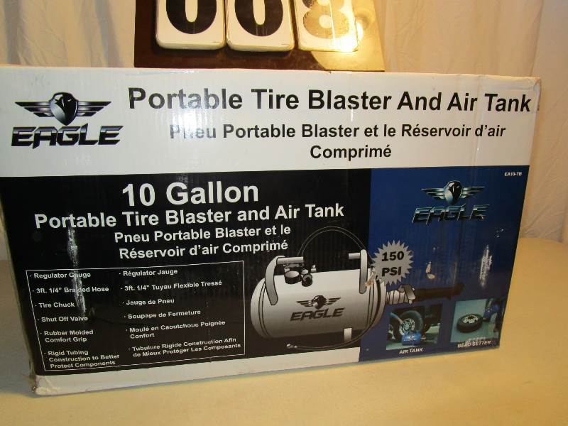 lot 8 image: Eagle 10 Gallon Portable Tire Blaster & Air Tank