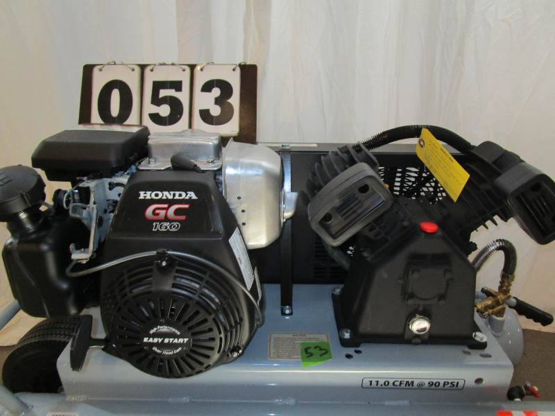 lot 53 image: Iron Horse Job Site Wheel Barrow Twin Tank Air Compressor