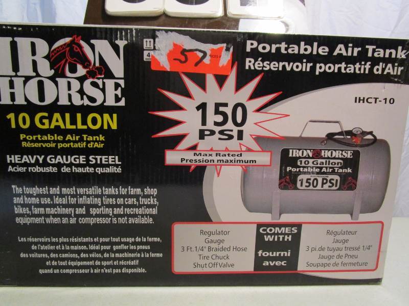 lot 57 image: Iron Horse 10 Gallon Portable Air Tank
