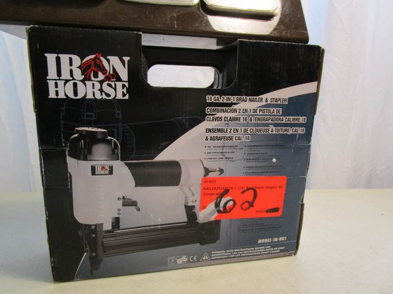 lot 62 image: Iron Horse 2 in 1 Brad Nailer-Stapler